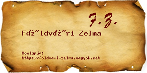 Földvári Zelma névjegykártya